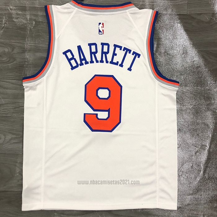 Camiseta New York Knicks RJ Barrett #9 Association Blanco